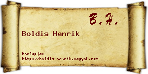 Boldis Henrik névjegykártya